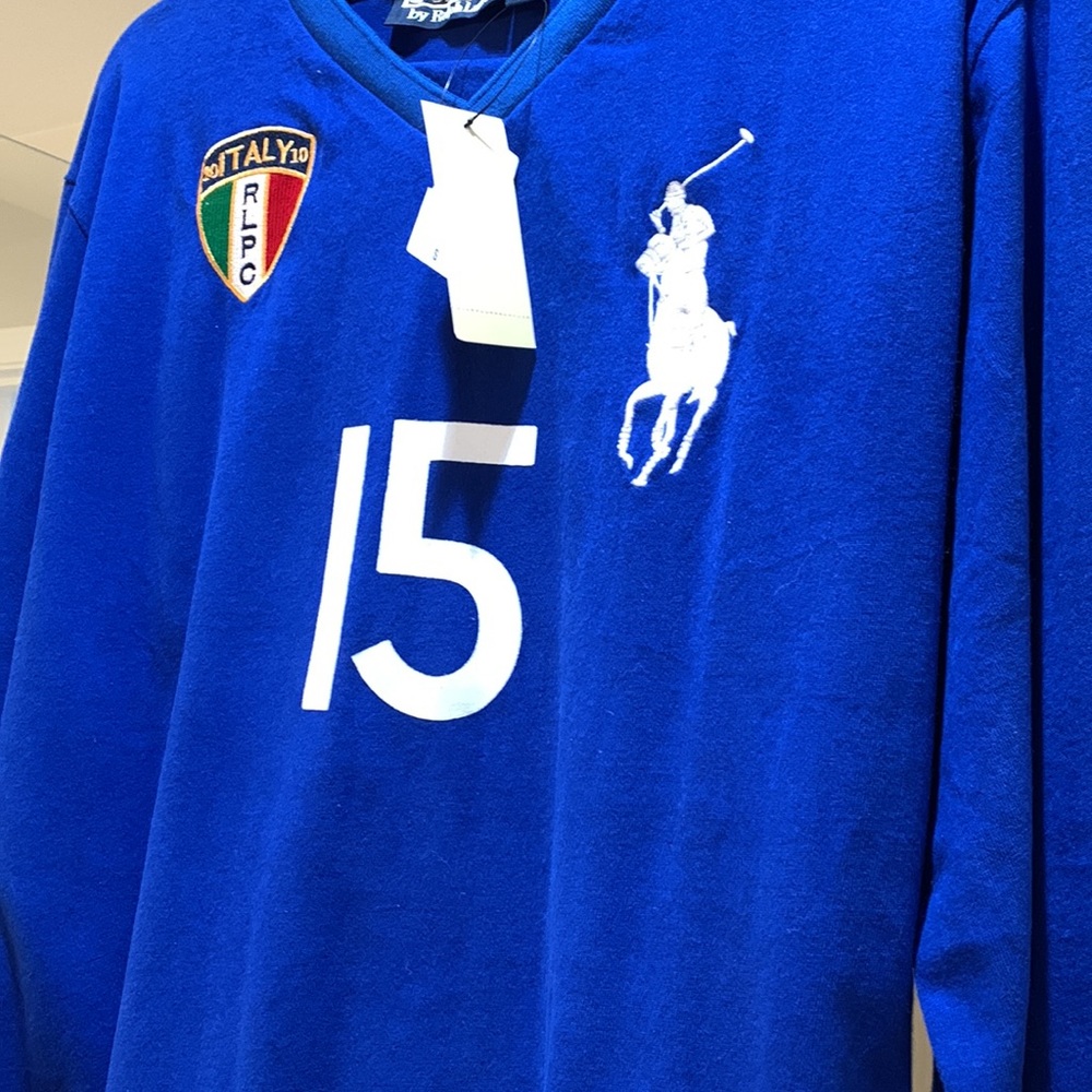 Polo by Ralph Lauren Royal Blue Polo Shirt with White Logos and Number